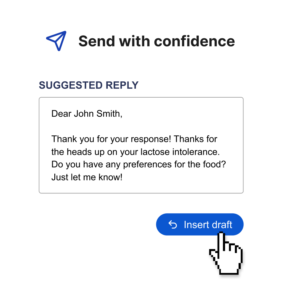 Send interface showing email draft and send button